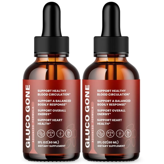 Gluco Gone Advanced Formula Drops Natural Support Supplement GlucoGone 60 Servings