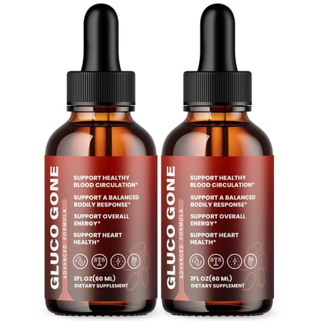 Gluco Gone Advanced Formula Drops Natural Support Supplement GlucoGone 60 Servings