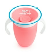 Munchkin® Miracle® 360° Trainer Sippy Cup with Handles, Spill Proof, 7 oz, Pink/Purple, Unisex, 2 Pack