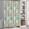 thumbnail image 6 of Easter Bunny Shower Curtain Set, Waterproof Shower Curtains for Bathroom, Colorful Eggs Spring Leaves Daisy Yellow Green Check Washable Fabric Bath Curtain for Bathtub with Hooks 66x72 Inches, 6 of 9