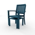 thumbnail image 5 of 3-Piece Outdoor Iron Bistro Set – Stackable Dining Table and Chairs Perfect for Patios, Balconies, and Porches in Blue, 5 of 5