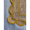 thumbnail image 4 of 3'X5' Yellow Scalloped rug ,Yellow border Home Decor Scalloped Jute rug scallop rug Bohemian rug With olive green Outlines,, 4 of 8