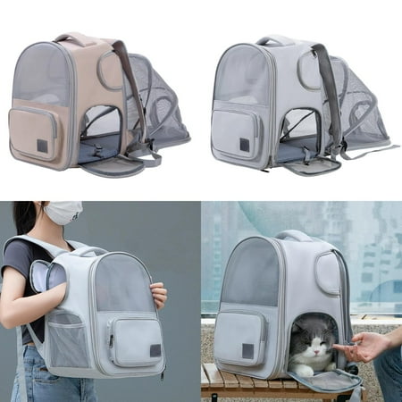 DUFDERIA Large Convenient and Breathable Expandable Pet Backpack for Kitten or Small Dog - Spacious and Comfortable Cat Carrier - Ideal Puppy Tote Bag for Adventure-Ready Pets - Perfect