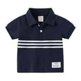 thumbnail image 1 of WEIYLL Boys Polo Shirts Short Sleeve Loose Patchwork Button Down Closure Comfortable Tops for 3-4 Years, 1 of 3