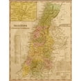 thumbnail image 2 of Vintage Maps 15x18 Black Modern Framed Museum Art Print Titled - Palestine 1844, 2 of 4