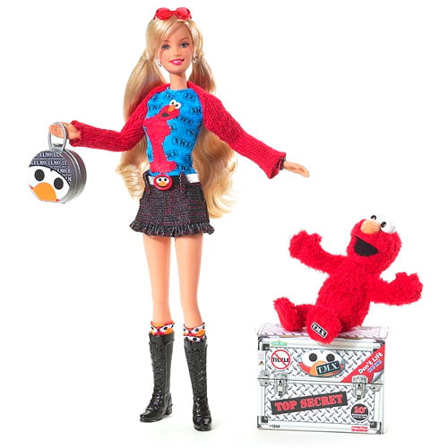 Mattel Barbie & TMX Tickle Me Elmo Doll Set Sesame Street Fun