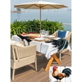 thumbnail image 6 of 60x102 Inch Outdoor Tablecloth with Umbrella Hole Zipper Rectangle Vintage Rooster Rectangular Tablecloths Outside Waterproof Red Watercolor Animals Retro Patio Table Cloth Cover for Picnic Party, 6 of 8