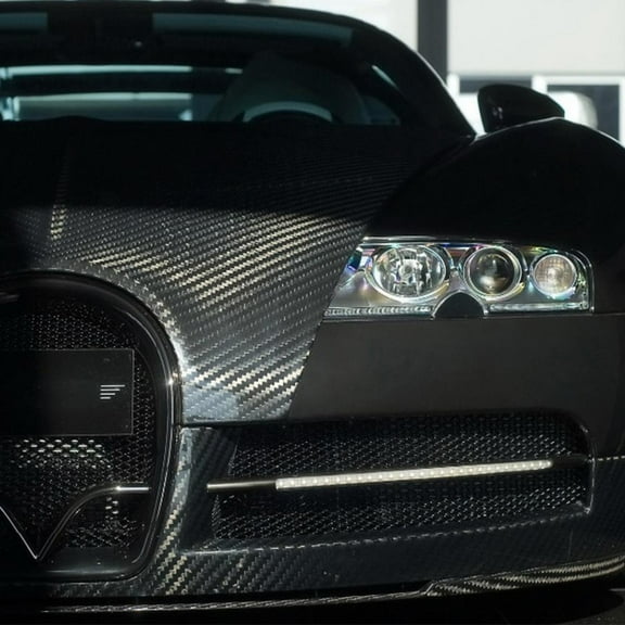 Worgeous Carbon Fiber Wrap Roll for Car Decor Self-adhesive PVC Black 30x152cm