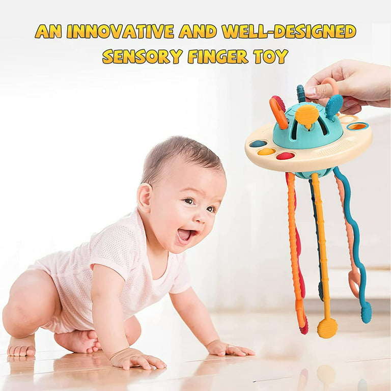 Littleboyny Montessori Spielzeug Silikon Zugschnur Zahn