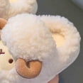 thumbnail image 5 of newwalpole Girls Boys Sheep Slippers Kids Non Slip House Shoes Cute Animal Plush Cotton Soft Bedroom Slippers for Fall Winter White for Size 3, 5 of 7