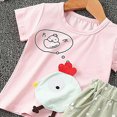 thumbnail image 4 of HCNTES Toddler Baby Summer Clothes Set Kid Outfits for Girls Short Sleeves T-Shirt Tops + Shorts Cute Outfits Set For 3-24 Months 2t 3t 4t 5t 6t 7t 8t 9t Kids School Activities, 18-24 Months, 4 of 4