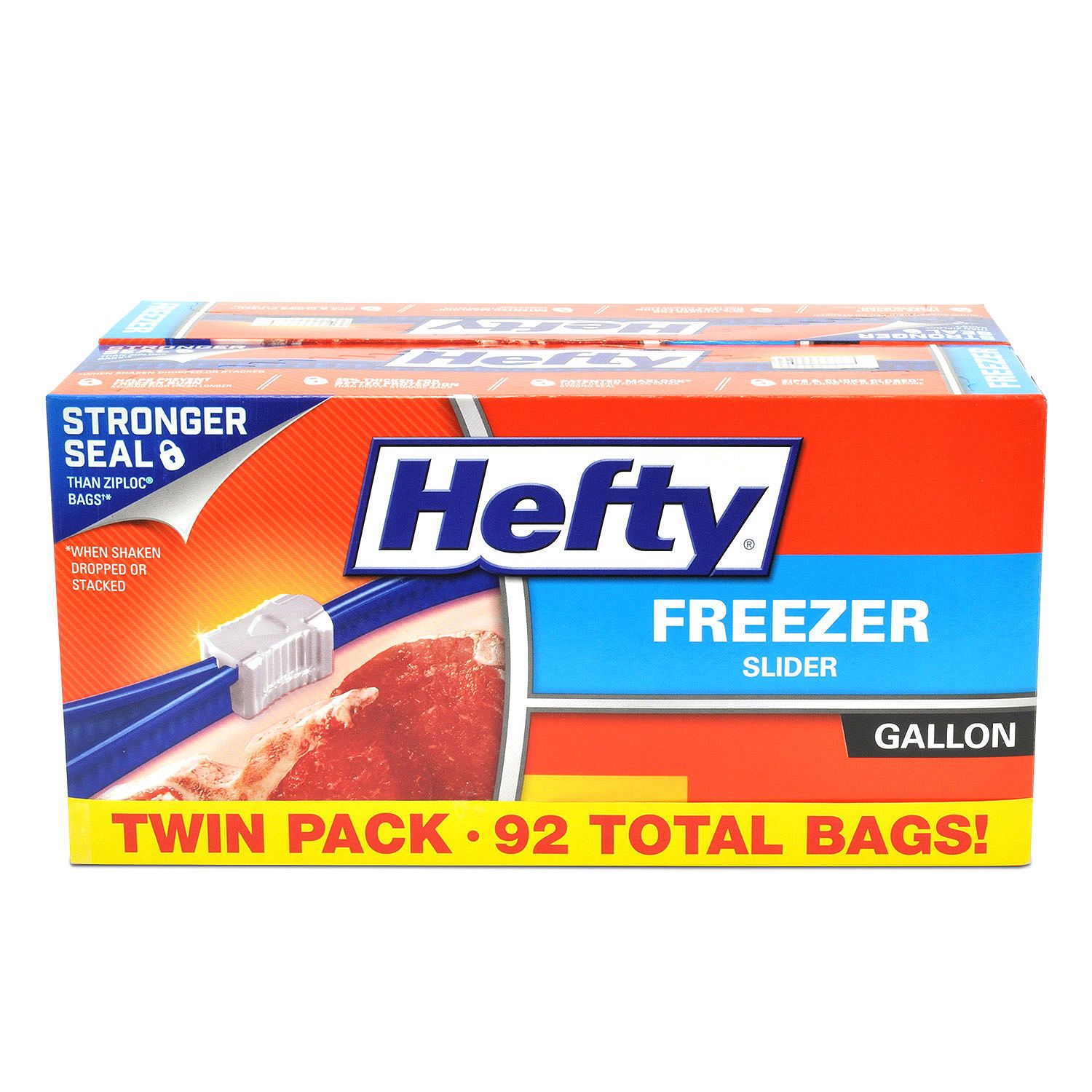 Hefty Slider Bag Gallon Freezer Twin Pack (92 ct.)