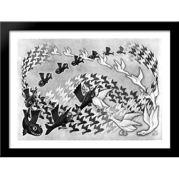 Predestination 38x28 Large Black Wood Framed Print Art by M.C. Escher