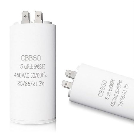 100UF CBB60 Motor Run Capacitor, 450VAC 50/60HZ Cylindrical Capacitor for Motor Run, Washing Machines, Air Conditioners and Water Pumps