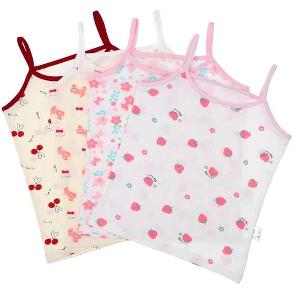 Toyandona Comfortable Cotton Tank Tops for Toddlers Assorted Colors 4Pcs