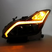 AKKON - [Premium LED Light Tube] For 2008-2013 Infiniti G37 / 14-15 Q60 Coupe Headlights + 3D LED Tail lights Black Smoke Assembly