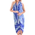 thumbnail image 3 of HAPPY BAY Women's Sarong Bikini Skirt Swimsuit Cover up Summer Wraps Bathing suit Swimwear Beach Wrap Skirts for Women One Size Footwear, Blue, 3 of 4