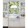 thumbnail image 3 of Summer Lemon Swag Curtains for Living Room/Bedroom Windows, Watercolor Rustic Fruit Blue Striped Kitchen Curtains and Valances Set 36 Inch Length, Light Filtering Swags Valance Curtain Panels, 3 of 5