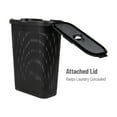 thumbnail image 5 of Mind Reader 40L Slim Laundry Hamper, Clothes Basket, Lid, Wicker Design, Plastic, 18"L x 10.4"W x 23.5"H, Set of 3, Black, 5 of 5