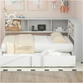 thumbnail image 3 of JERFIT Metal Full Size Daybed with Trundle Storage Cabinets and USB Ports White, 3 of 10
