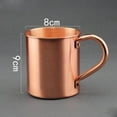 thumbnail image 3 of JingChun 1Pc Pure Copper Moscow Mule Mugs, Handmade, Straight Smooth Finish, Riveted Handle, 3 of 4