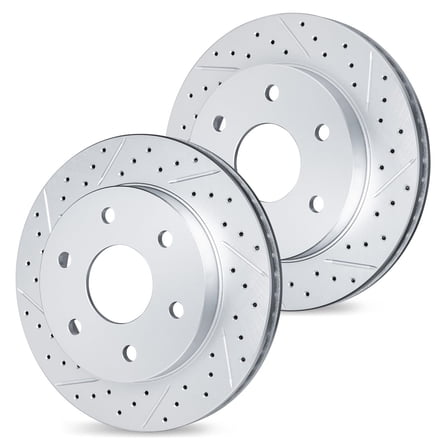 R1 Concepts Drilled and Slotted Carbon Coated Disc Brake Rotor Set WBPN1-47029