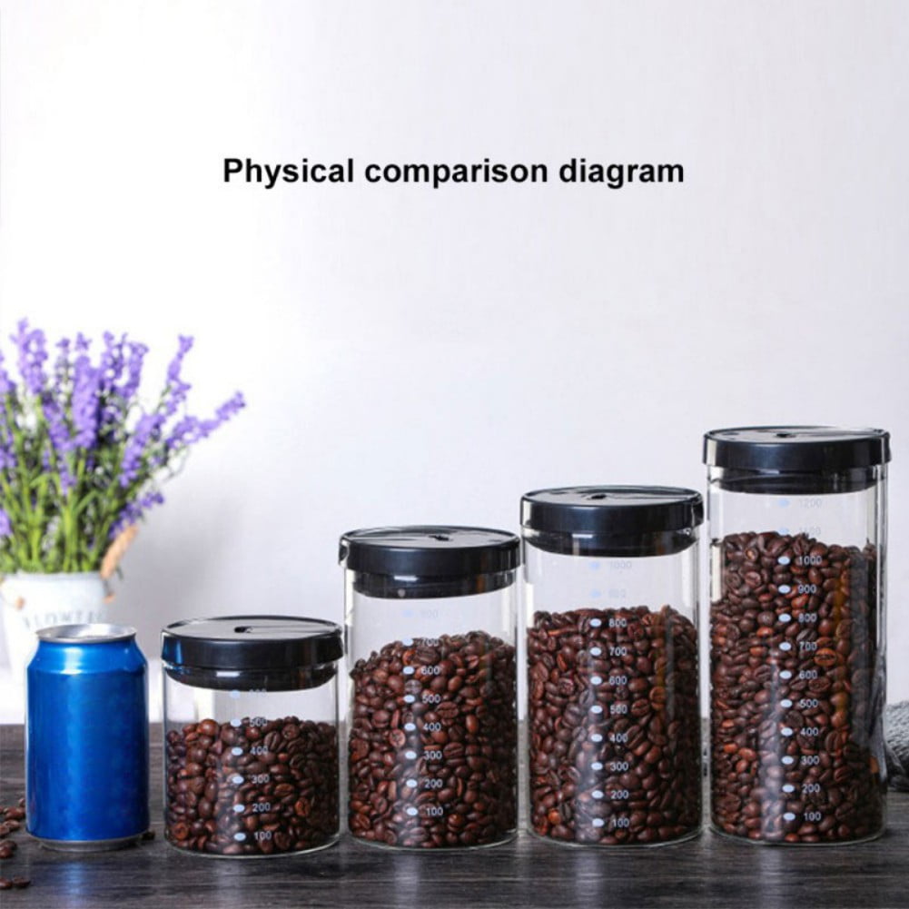 Glass Jars with Airtight Lid, Glass Coffee Nuts Canister Storage Jar, 21FL  OZ Patterned Glass Food Storage Containers with Metal Handle, Kitchen