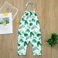 thumbnail image 2 of Otqutp Outdoor Overalls for Toddler Kids Baby Girls Sleeveless Summer Strap Print Romper Jumpsuit Playsuit Spring Fall Clothes(Green-B,2-3 Years, 2 of 8