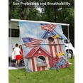 thumbnail image 3 of 4th of July RV Awning Sun Shade Screen 9'X7' Bird American Flag Mesh Sunscreen Floral Red Blue House Awning Shade Screen with Zipper UV Blocker Completed Kits Outdoor Canopy for RV Motorhome Camper, 3 of 7