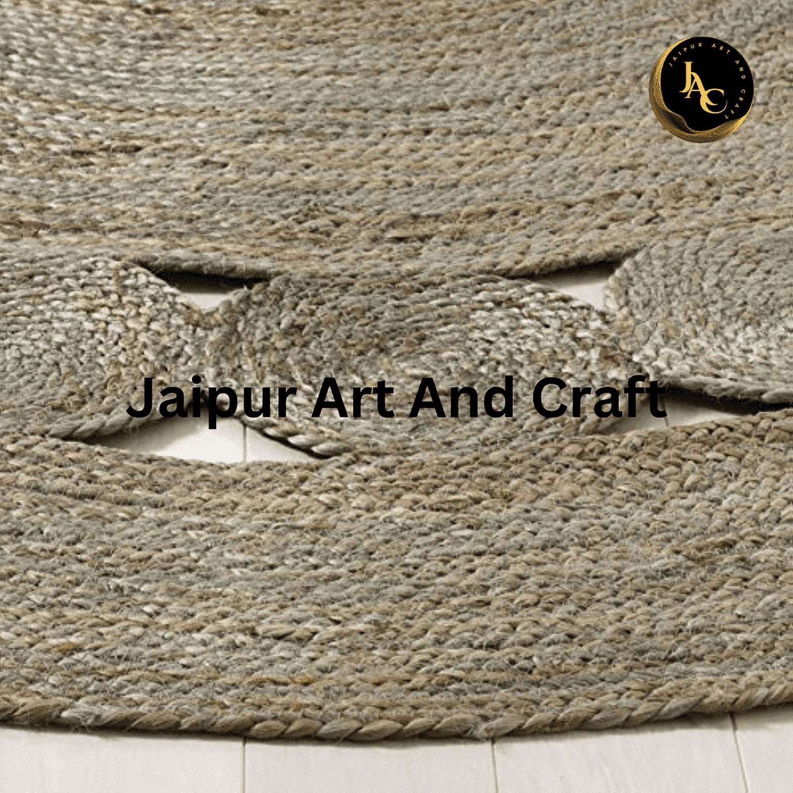Jaipur Art And Craft Natural Jute Area Rug Hand Braided Bohemian Décor Eco Friendly Rustic Carpet (10x10 Sq Ft)