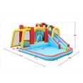 thumbnail image 4 of 7 in1 Inflatable Slide Water Park,Bouncing House Outdoor Soccer Garden Bouncer with Splash Pool & Water Gun & Climbing Wall & Basketball & Football,Outdoor Water Bounce House,Multicolor, 4 of 7