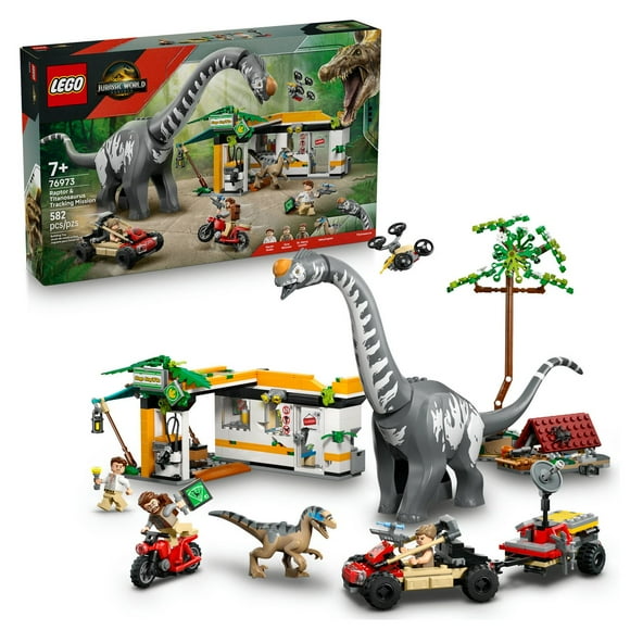 Set LEGO Jurassic World Misión de Seguimiento: Raptor y Titanosaurus 76973