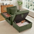 thumbnail image 2 of Muumblus Accent Chair with Storage Ottoman & Side Table, Cozy Lounge Chair with USB, Modern Single Sofa Armchair for Living Room, Green Corduroy, 2 of 11