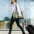 thumbnail image 5 of FORMRS Canvas Laptop Tote Bag for Women with 15.6" Computer Compartments Shoulder Handbag, Green Geometric, 5 of 7