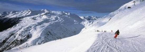 Tourists Skiing In