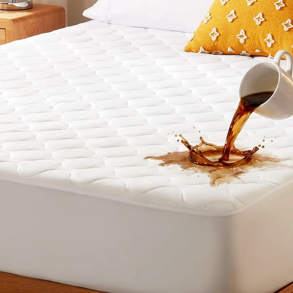 Sonive 100% Waterproof Mattress Protector Queen, Breathable Mattress Cover with Deep Pocket, White