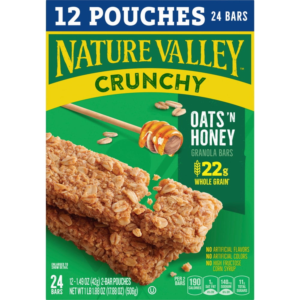 Nature Valley Sweet & Salty Nut Oats & Honey Crunchy Granola bars 12 ct / 1.49 oz - 5 Pack