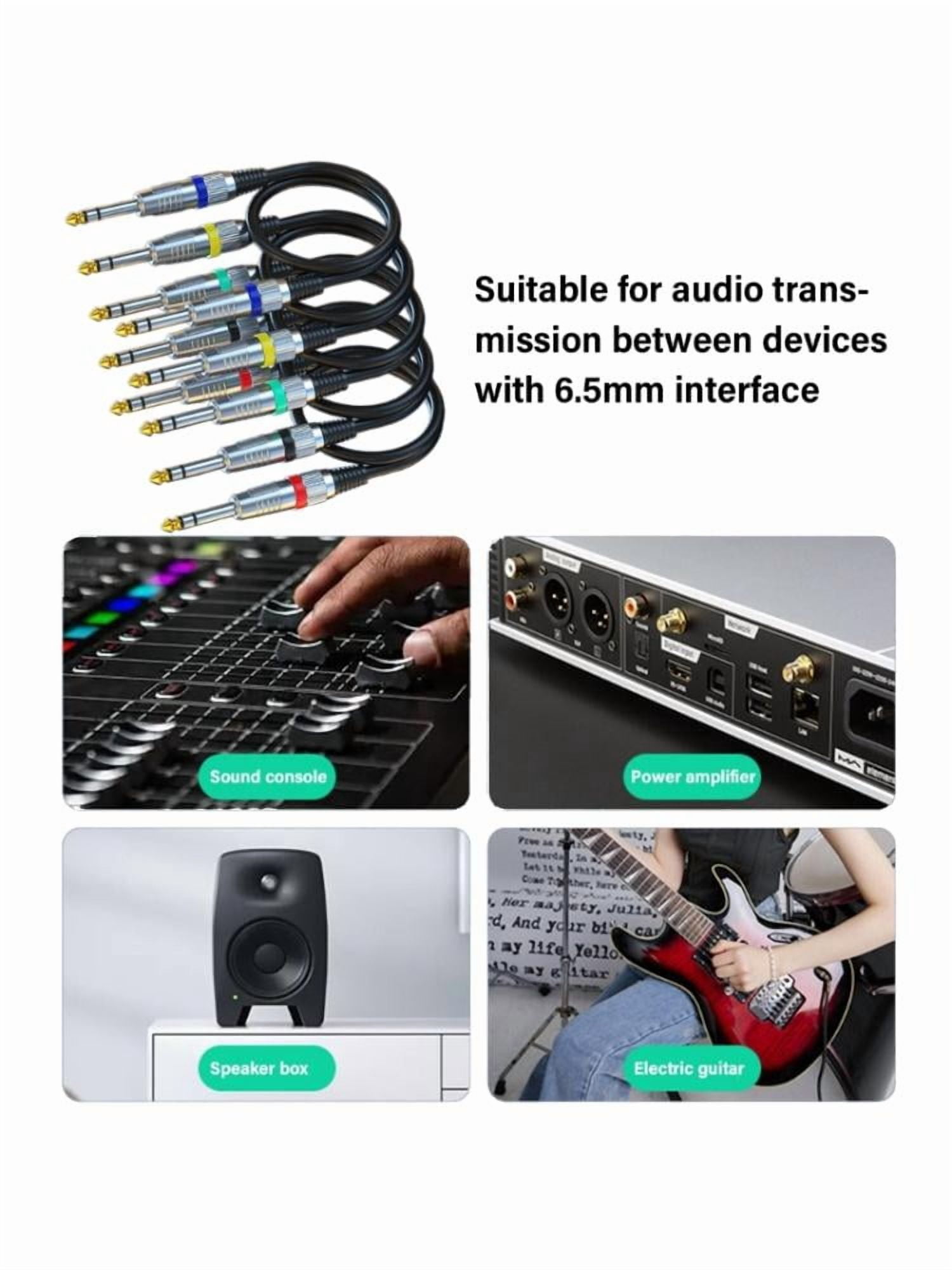 Professional 6.35mm Male to Male Stereo Audio Cable Amplifier Guitar Connection Cord for Amplifiers, Mixers, Guitars