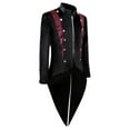 thumbnail image 4 of IROINNID Mens Zip Up Jacket Loose Gothic TailCoat Steampunk Retro Tail Coat Medieval Lapel Court Dress Slim Coat,Black, 4 of 8