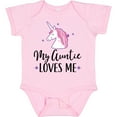thumbnail image 3 of Inktastic My Auntie Loves Me Unicorn Girls Baby Bodysuit, 3 of 5