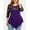 Purple, variant on Kiplyki Trendy Plus Size Women Solid Floral Lace Asymmetric Three Quarter Tops Blouse