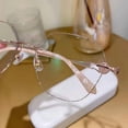 thumbnail image 5 of Sparkling Rimless Reading Glasses for Women, Stylish Lightweight Metal Frame Eyeglasses for Daily Use, 5 of 5
