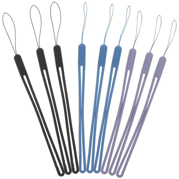 9 Pcs Silicone Phone Lanyard Wrist Mobile Chains Bag Hanging Decor Anti-lost Strap