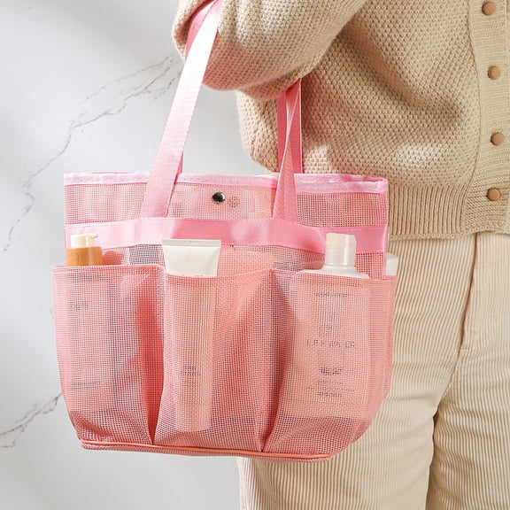 YIMWNYI Mesh Shower Storage Organizer Waterproof Bag, Multi-Purpose Bathroom Caddy, Durable Toiletry Tote, Travel Essentials, Fitness Item Management, Portable Storage Solution