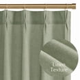 thumbnail image 2 of NICETOWN Cafe Curtains for Kitchen, Pinch Pleated Small Window Curtains Over Sink, Semi Sheer Farmhouse Light Filtering Linen Curtains for Bathroom Baseroom, Sage Green, 26"x36", 2 Panels, 2 of 7