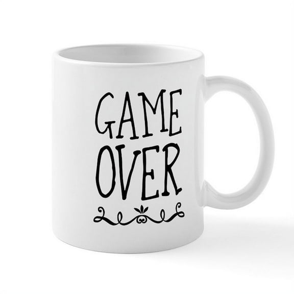CafePress - Game Over Mugs - 11 oz Ceramic Mug - Novelty Coffee Tea Cup