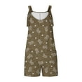 thumbnail image 4 of Nrmvnmi Summer Rompers for Women 2024 Casual Faux Denim Shorts Overalls Adjustable Strap Loose Sleeveless Jumpsuits with Pockets Khaki XLMothers Day Gifts, 4 of 6