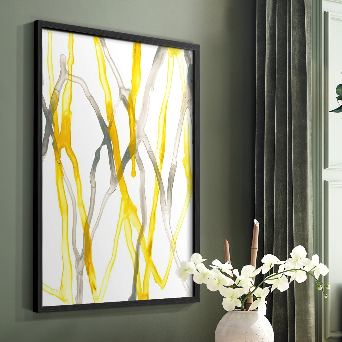 Runnel XX Framed Print in Black Solid Wood Framed Print No Nail Hanging
