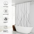 thumbnail image 3 of Ombre Grey Shower Curtain for Bathroom with Hooks Extra Long Shower Curtain Set Stripe Bath Curtains Decorative White Shower Curtains Water Repellent Washable, 72x84, 3 of 6