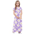 thumbnail image 5 of Auroural Girls Dresses Size 10-12 Kids Girl Cute Print Short Sleeve Stretchy Pocket Dress A Line Long Dress 11 Years, 5 of 9